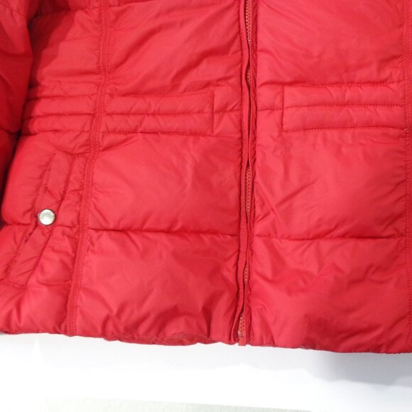 Lands' End Women's Red Down Puffer Jacket/Coat w. Pockets Size M - Picture 6 of 9